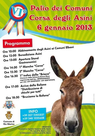 VI Palio dei Comuni "Corsa degli asini" e benvenuto e addio alla Befana