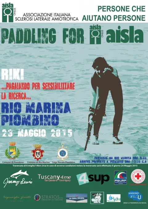 Dall'Elba a Piombino pagaiando traversata di beneficenza per l'AISLA