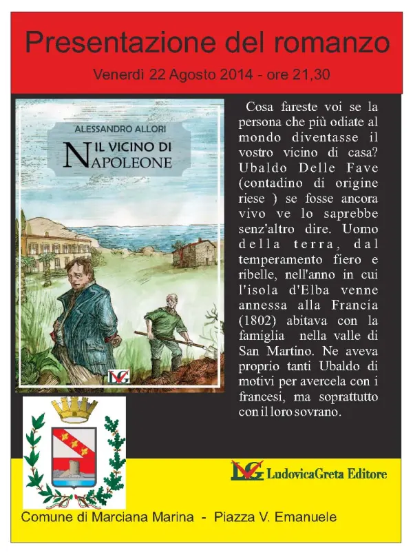 Presentazione del romanzo 'Il vicino di Napoleone' a Marciana Marina
