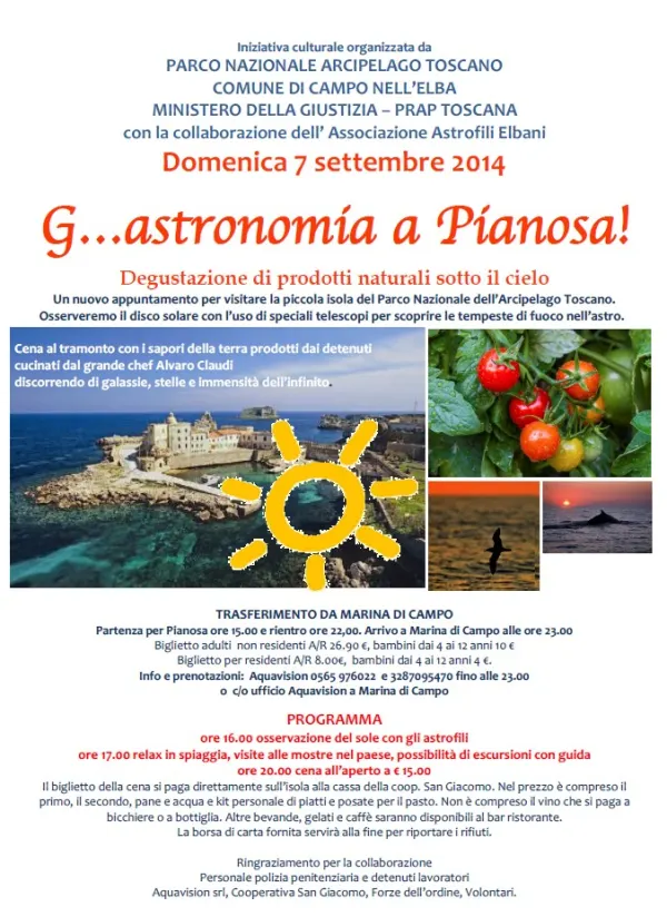 G…astronomia a Pianosa! Degustazione di prodotti naturali sotto il cielo