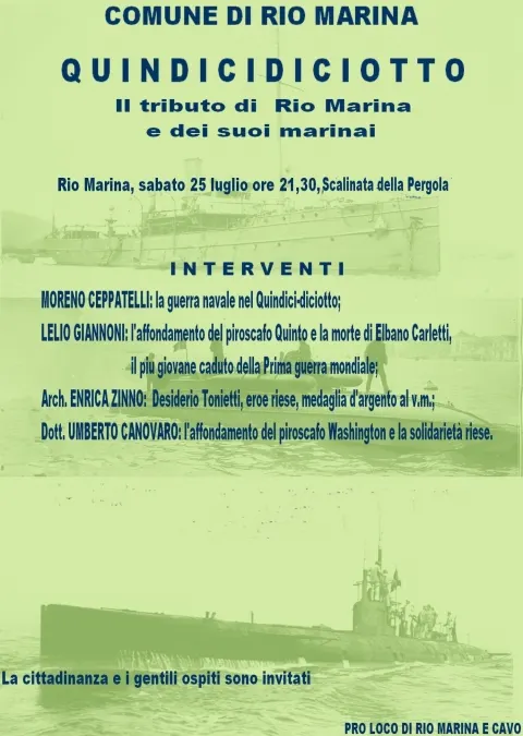 La Guerra del 1915/18 - Il Tributo di Rio Marina e dei suoi marinai