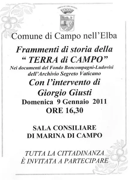 La Campo del 1700 nelle carte  segrete dell’Archivio Vaticano 