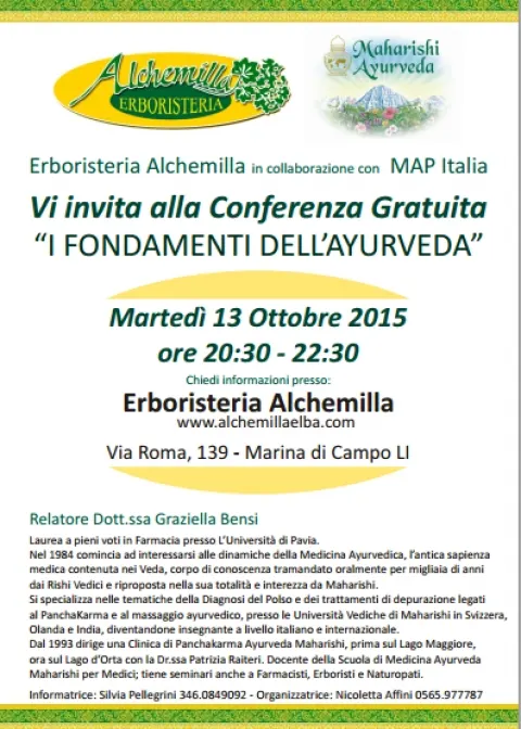 Conferenza "I fondamenti dell'Ayurveda"