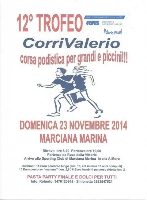 XII Edizione "Corri Valerio" - Gara podistica per ragazzi e adulti