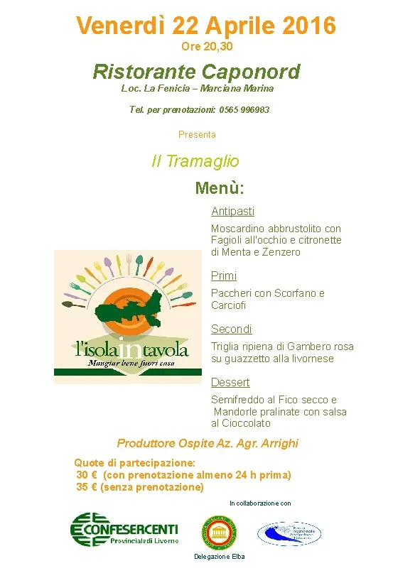 L'ISOLA IN TAVOLA - "Il tramaglio"