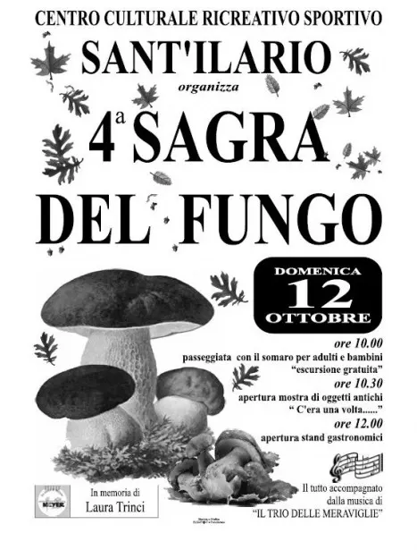 4° Sagra del Fungo- Raccolta fondi per donazione in memoria di Laura Trinci al Meyer di Firenze