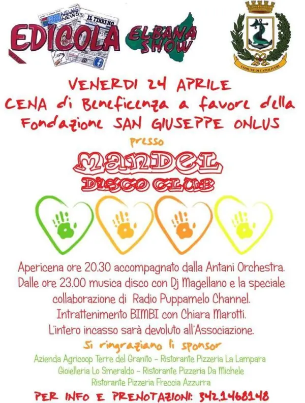 Cena di beneficenza a favore della Fondazione SAN GIUSEPPE ONLUS