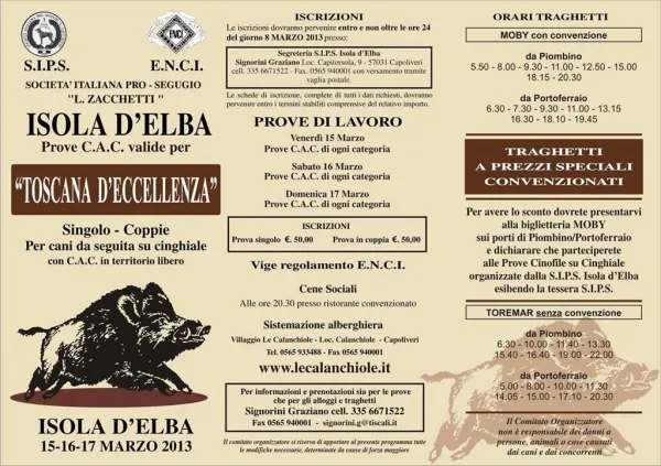 Trofeo Isola d'Elba - Prove CAC su Cinghiale