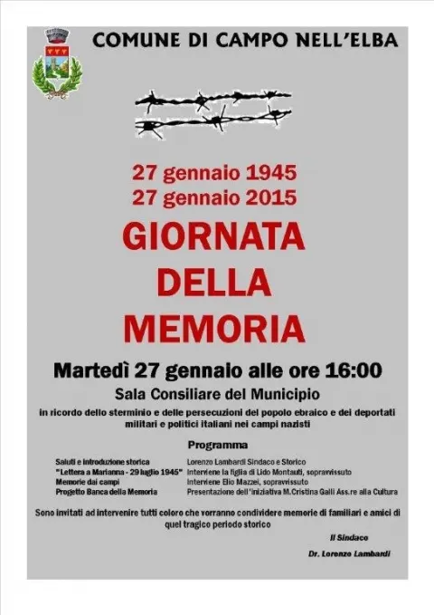 Giornata della memoria - Celebrazioni a Campo dell'Elba