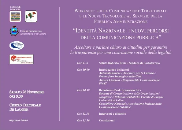 Workshop “Identità nazionale: I nuovi percorsi della Comunicazione”