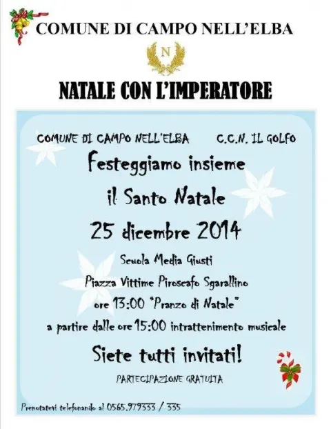 “NATALE CON L'IMPERATORE” A MARINA DI CAMPO