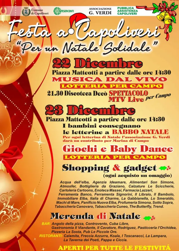Festa a Capoliveri "Per un Natale Solidale"