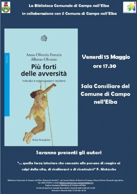 Presentazione del saggio: "Più forti delle avversità.  Individui e organizzazioni resilienti"