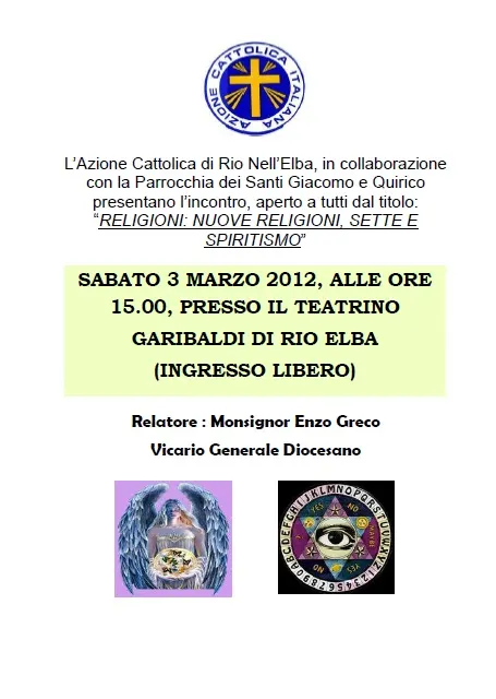 Conferenza "RELIGIONI: NUOVE RELIGIONI, SETTE E SPIRITISMO"