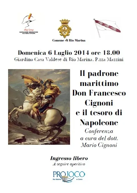 Conferenza “Il padrone marittimo   Don Francesco Cignoni e il tesoro di Napoleone” 