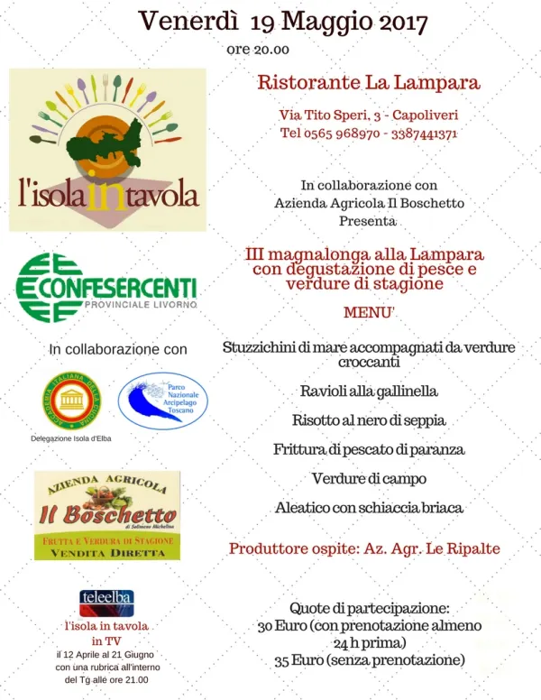 III magnalonga alla Lampara con degustazione di pesce e verdure di stagione 
