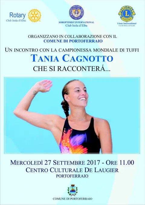 TANIA CAGNOTTO TORNA ALL'ELBA ED INCONTRA I CAMPIONI ISOLANI