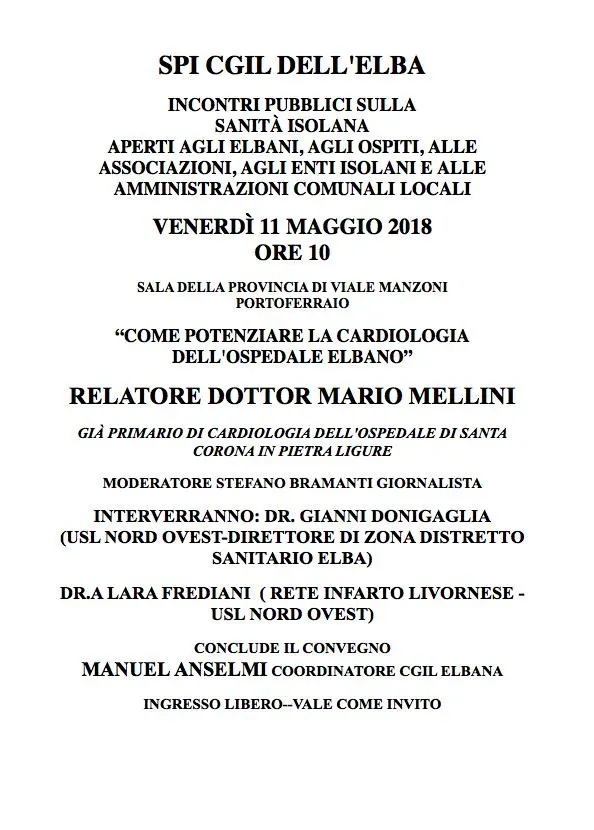Come potenziare la cardiologia dell'ospedale elbano