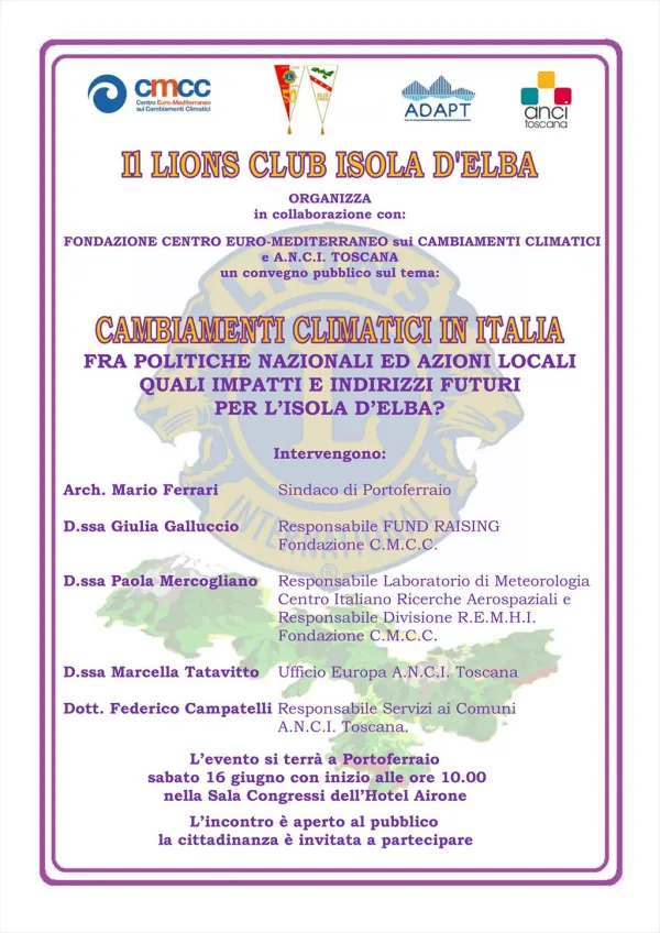 Cambiamenti climatici in Italia fra politiche nazionali ed azioni locali. Quali impatti e indirizzi futuri per l'isola d'Elba