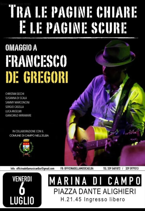 "Tra le pagine chiare e le pagine scure" Omaggio a Francesco De Gregori