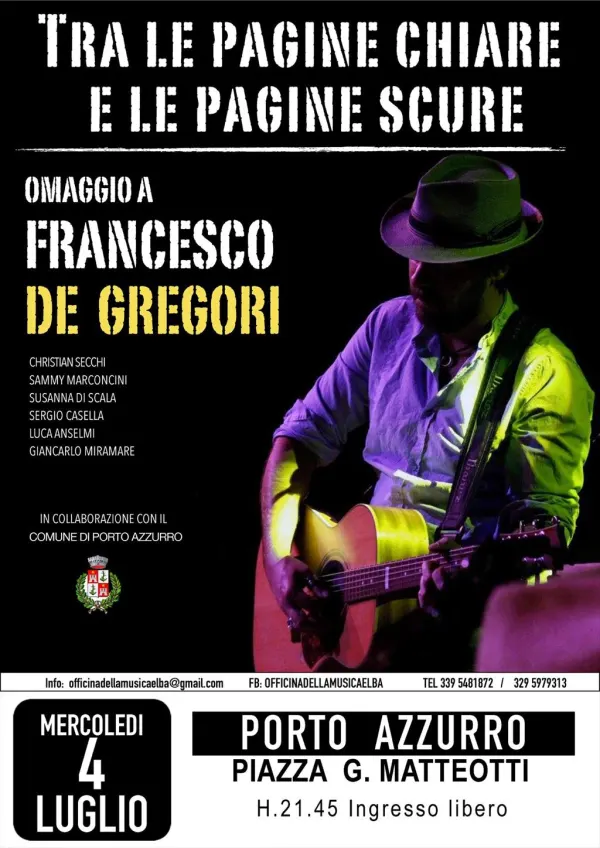 "Tra le pagine chiare e le pagine scure" Omaggio a Francesco De Gregori
