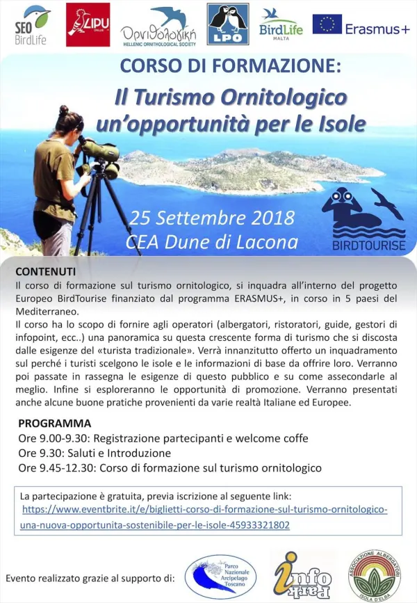 Corso - Il Turismo Ornitologico un'opportunità per le isole