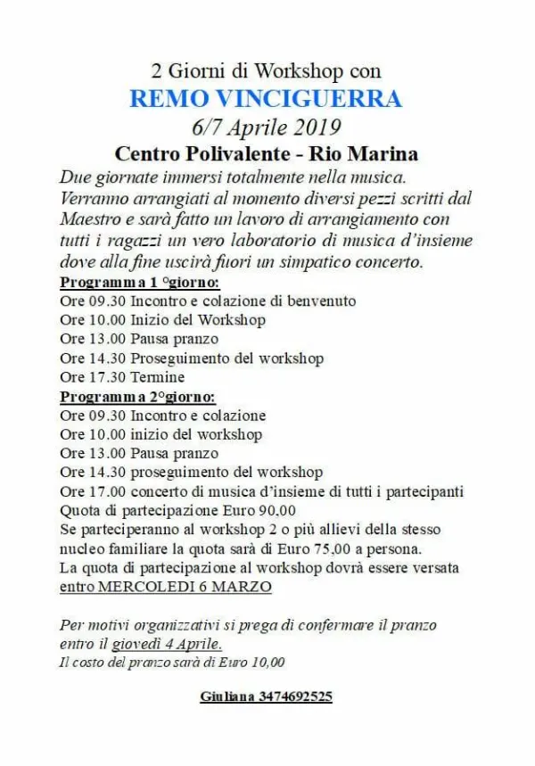 Workshop con Remo Vinciguerra