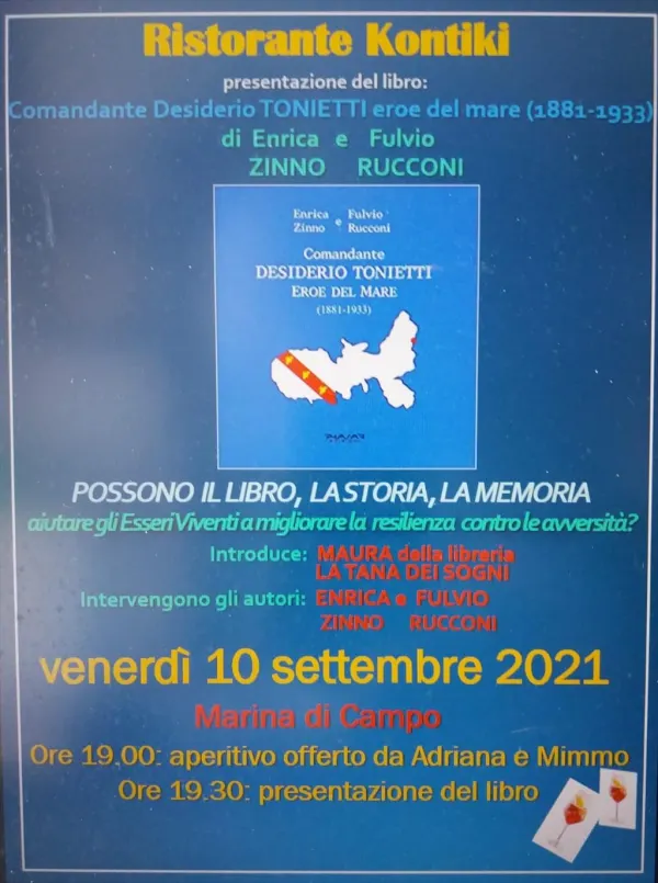 Presentazione del libro "Comandante Desiderio Tonietti. Eroe del mare (1881-1933)"