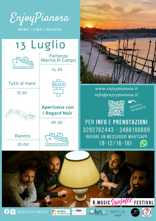 ENJOY PIANOSA: B.Music Summer Festival a Pianosa con i Regard Noir