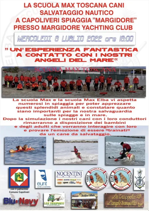 SCUOLA MAX TOSCANA CANI SALVATAGGIO NAUTICO - "Un'esperienza fantastica a contatto con i nostri angeli del mare"
