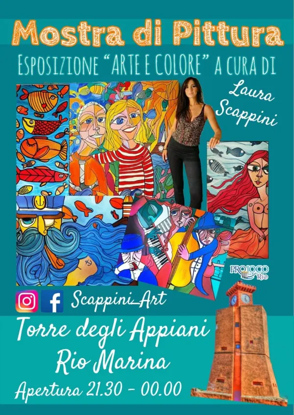 Mostra di pittura - Esposizione "Arte e colore" a cura di Laura Scappini insieme ai quadri di Bruno Galvani