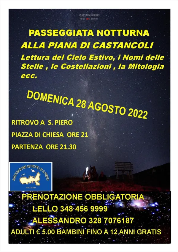 Associazione Astrofili di S. Piero - Passeggiata notturna alla Piana di Castancoli