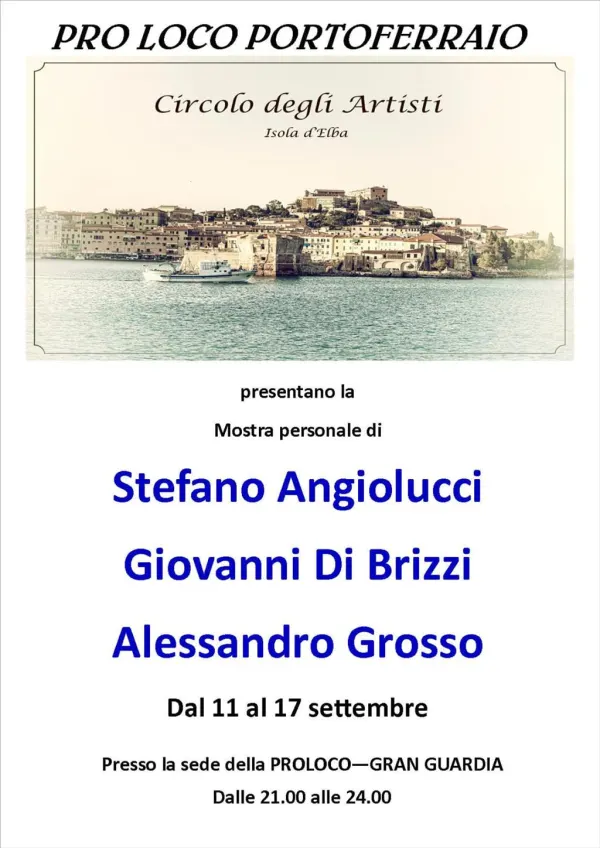Circolo degli Artisti presenta la mostra personale di Stefano Angiolucci, Giovanni Di Brizzi, Alessandro Grosso
