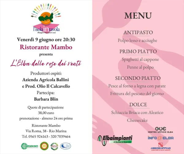 L'isola in tavola -  L'Elba delle rose dei venti