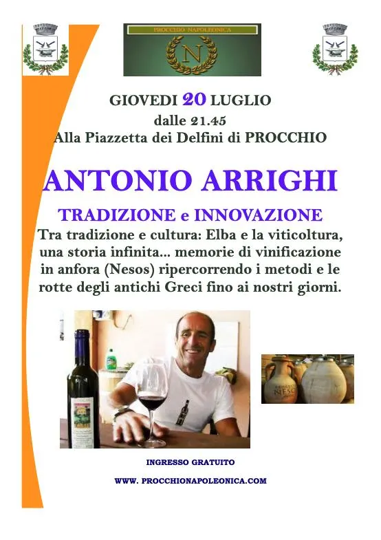 Procchio Napoleonica: Incontro con Antonio Arrighi, racconto sul Vino Nesos