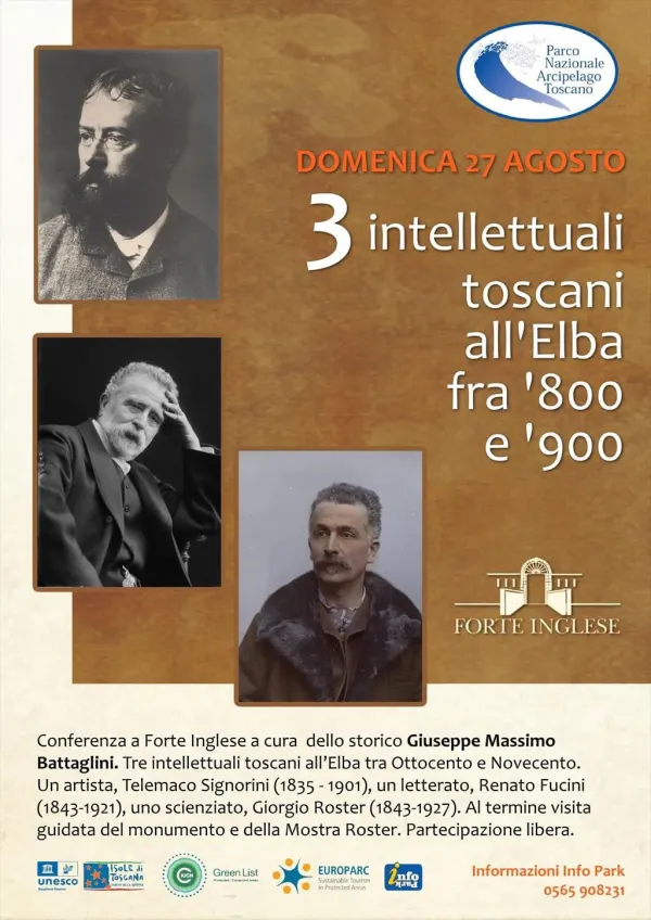 Conferenza con lo storico Giuseppe Massimo Battaglini - Tre intellettuali toscani all’Elba tra Ottocento e Novecento. 