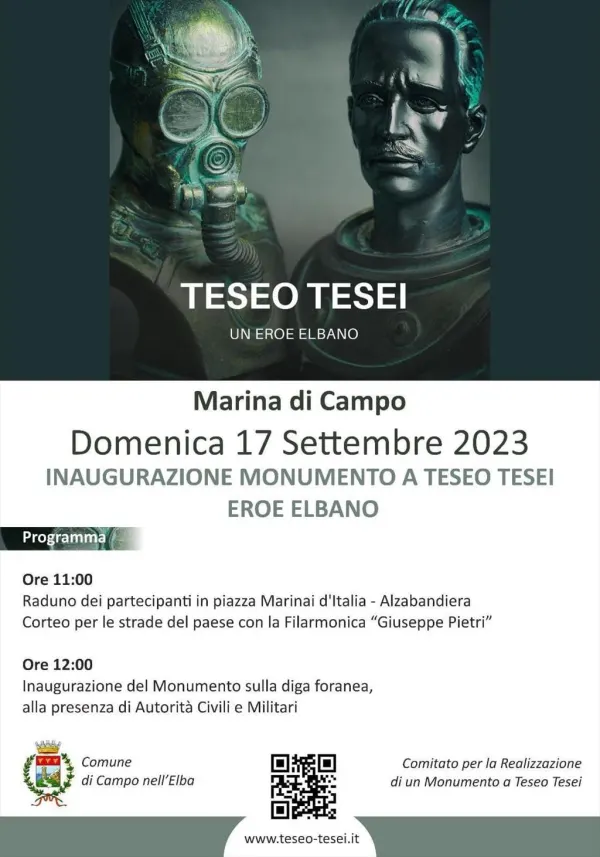 Inaugurazione monumento a Teseo Tesei eroe elbano