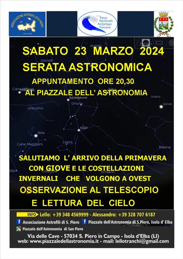 Serata Astronomica Osservazione al Telescopio , Lettura del Cielo 
