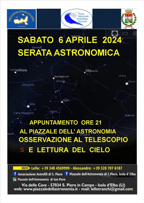 Serata Astronomica Osservazione al Telescopio , Lettura del Cielo 