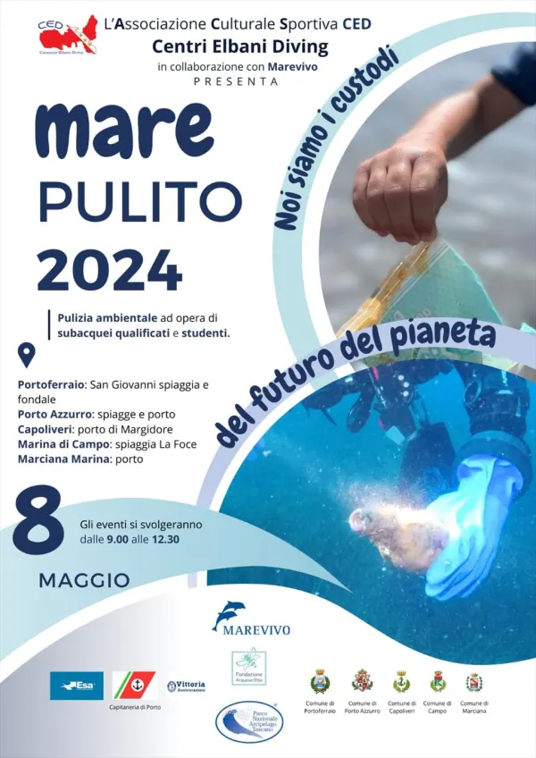 Mare Pulito 2024 - Pulizia ambientale ad opera di subacquei qualificati e studenti