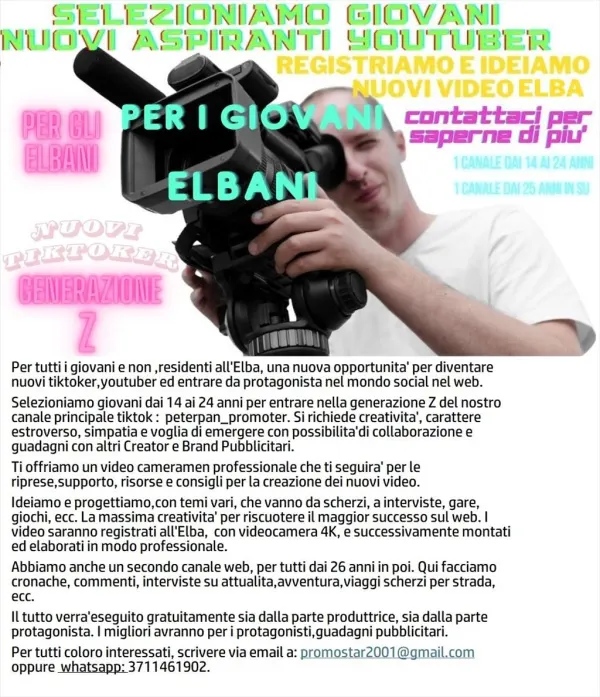 Nuovi aspiranti tiktoker e youtuber