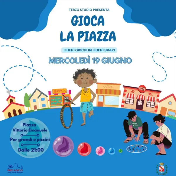 Gioca la piazza - Giochi di legno antichi per bambini 
