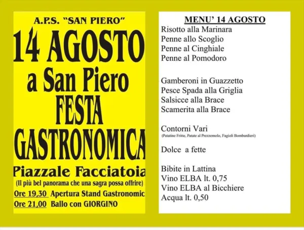 Festa gastronomica a San Piero 