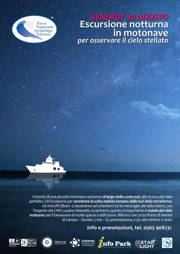 Escursione notturna in motonave per osservare il cielo stellato