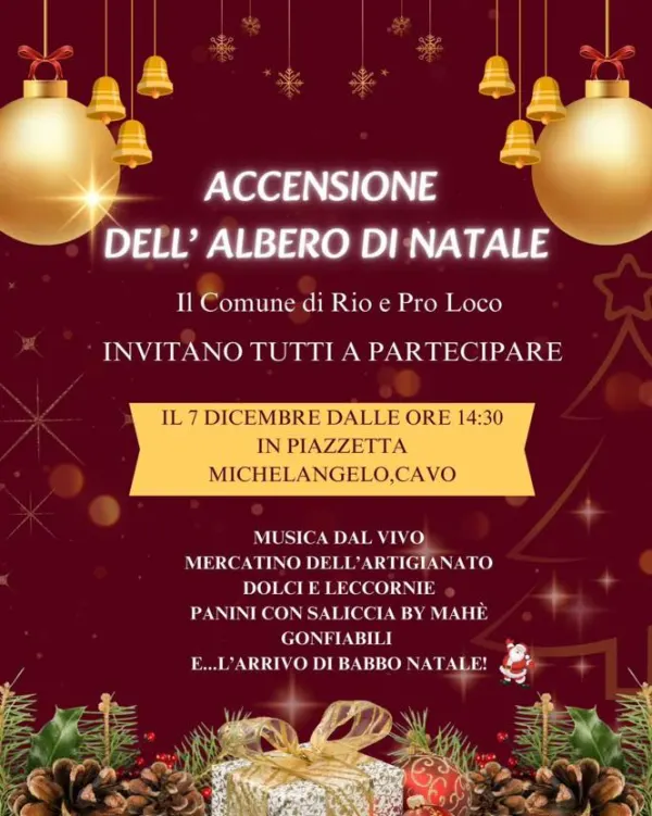 Accensione dell'albero di Natale al Cavo