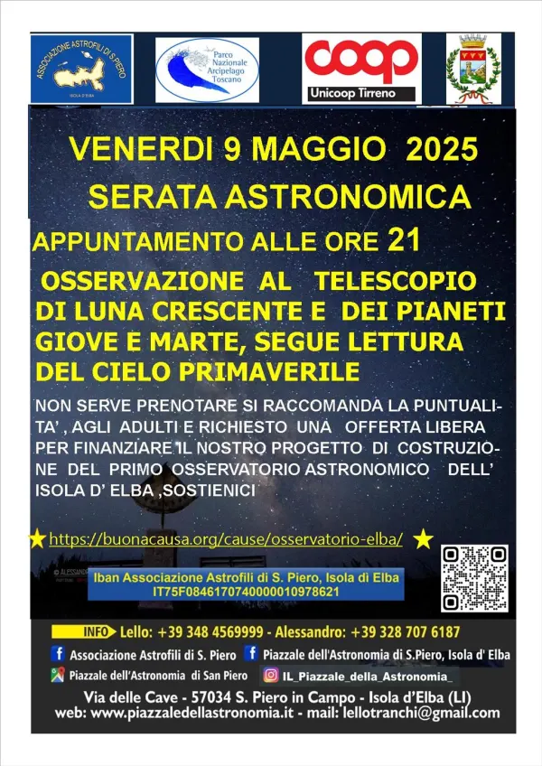 Serata Astronomica: Osservazione al Telescopio, Lettura del Cielo 