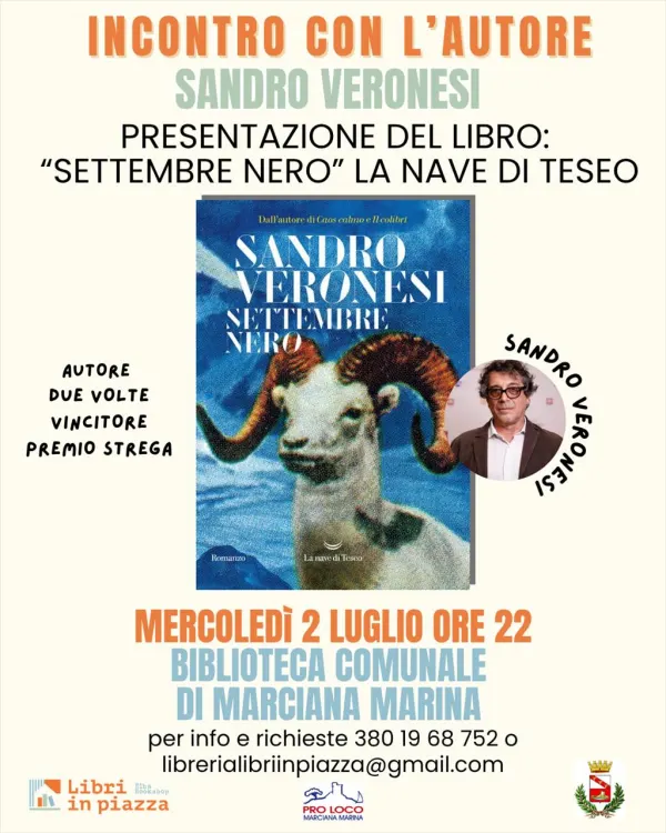 Incontro con l'Autore Sandro Veronesi. Presentazione del libro "Settembre Nero" La Nave di Teseo