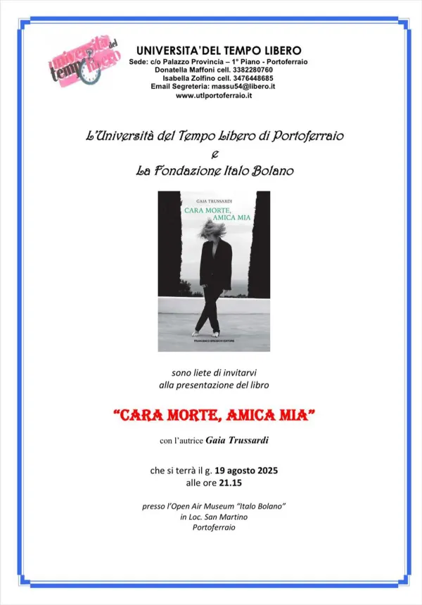 Presentazione del libro "Cara morte, amica mia"