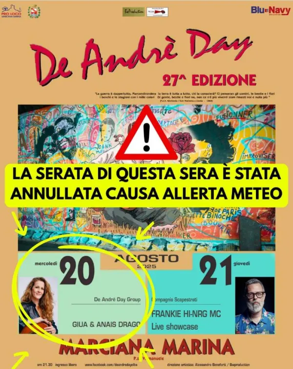De Andrè Day - EVENTO ANNULLATO PER ALLERTA METEO!