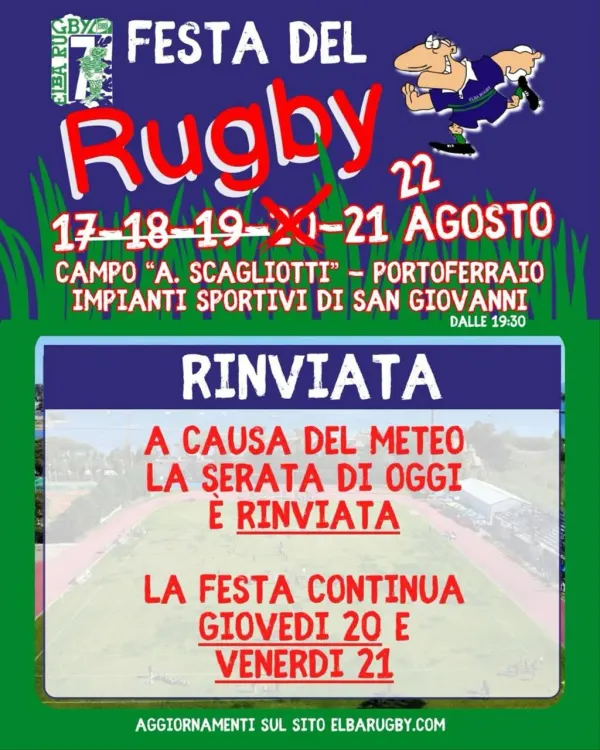 Festa del Rugby - SERATA DEL 20 ANNULLATA